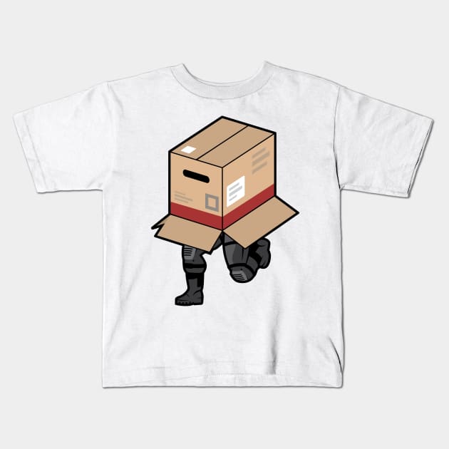 Solid Snake Sneaking in Box - Metal Gear Solid 1 Kids T-Shirt by Jamieferrato19